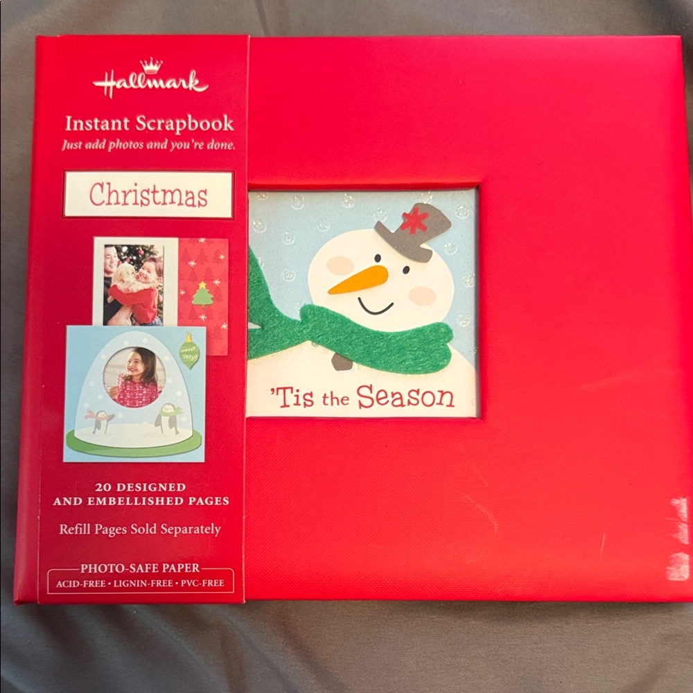 Hallmark Festive Red Scrapbook with Snowman